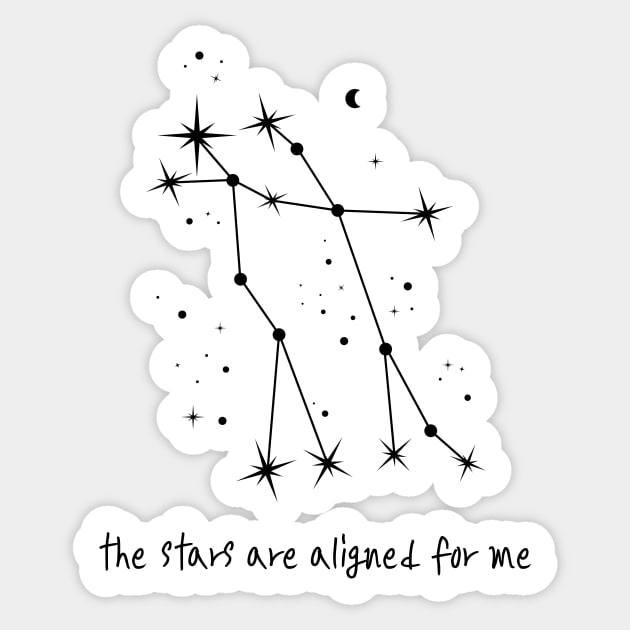 The Stars Are Aligned For Me - Gemini - White Sticker by planetary